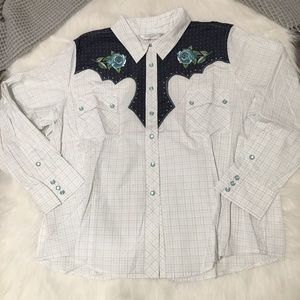 Vintage Victor Costa Rodeo Embroidered Shirt